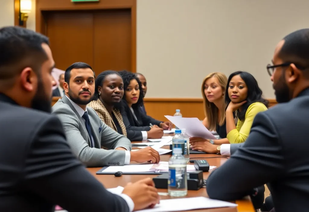 Image of Birmingham City Council members in a meeting.