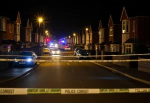 Crime scene in Birmingham with police presence