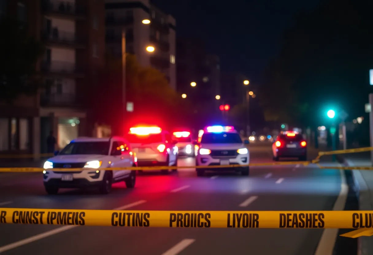 Emergency response vehicles at the scene of a shooting in Birmingham.
