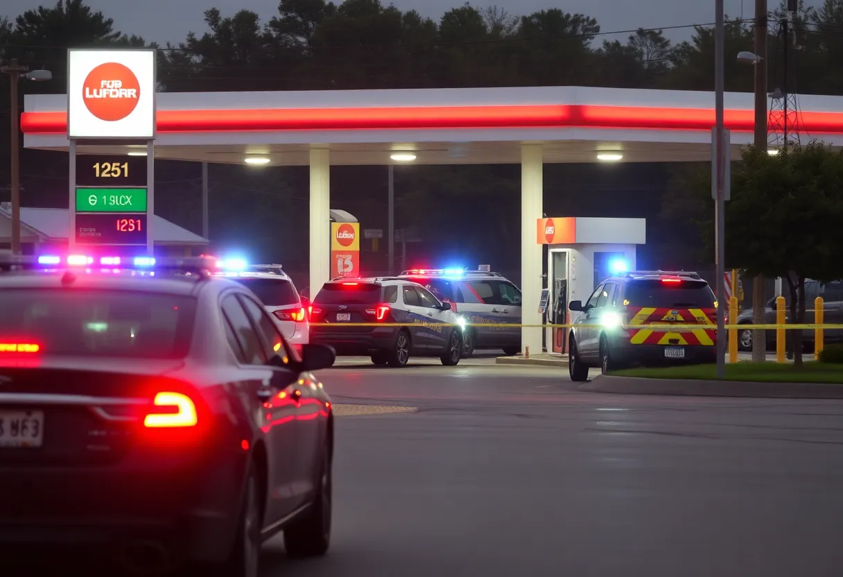 Emergency response at gas station shooting in Birmingham