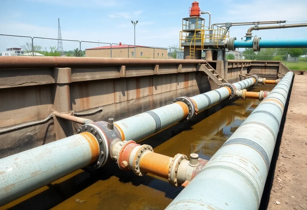 Birmingham Water Works infrastructure with aging pipes.
