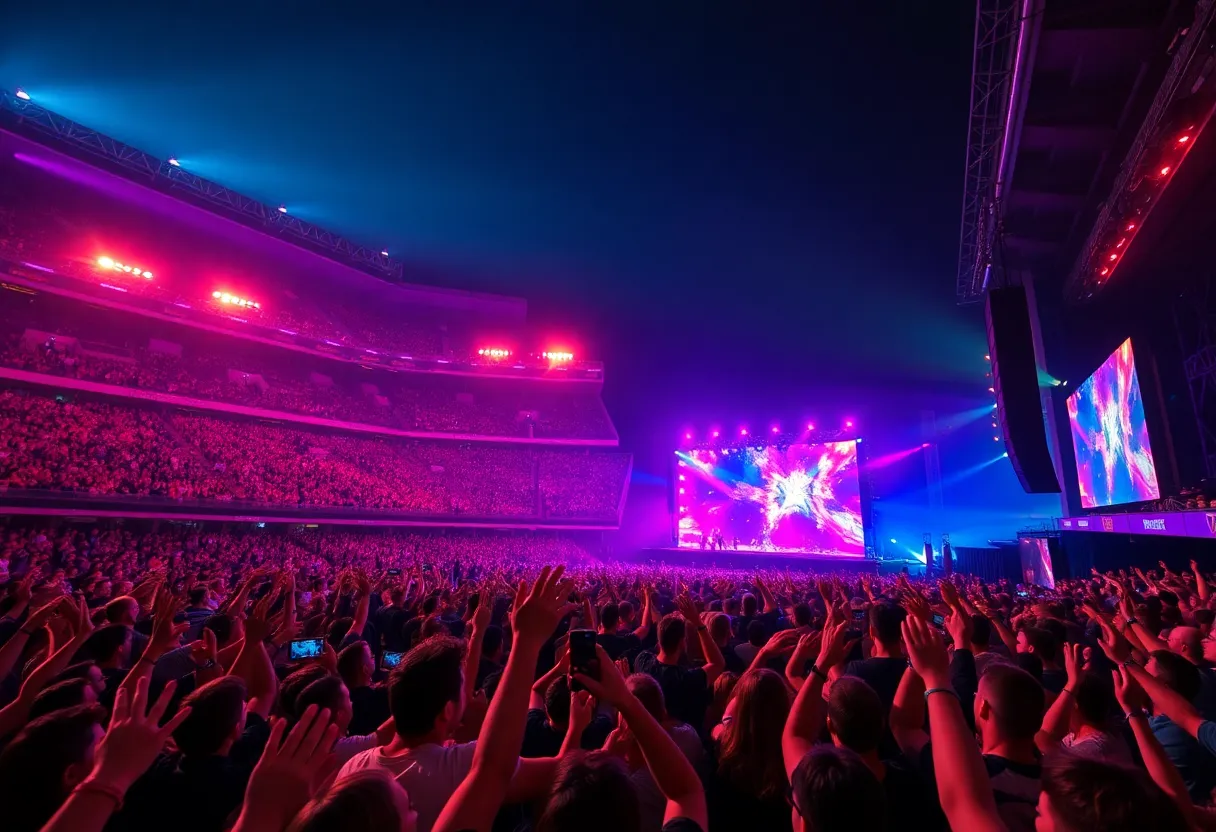 Chris Brown performing at Breezy Bowl concert in Birmingham