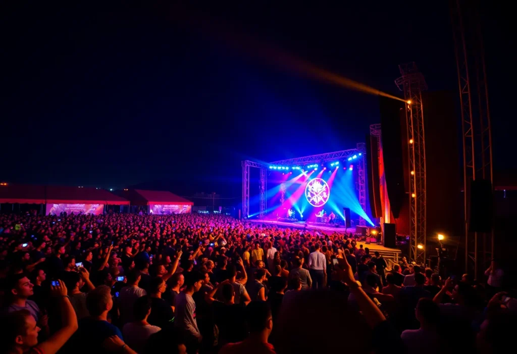 Crowd enjoying Chris Brown's concert at Protective Stadium in Birmingham