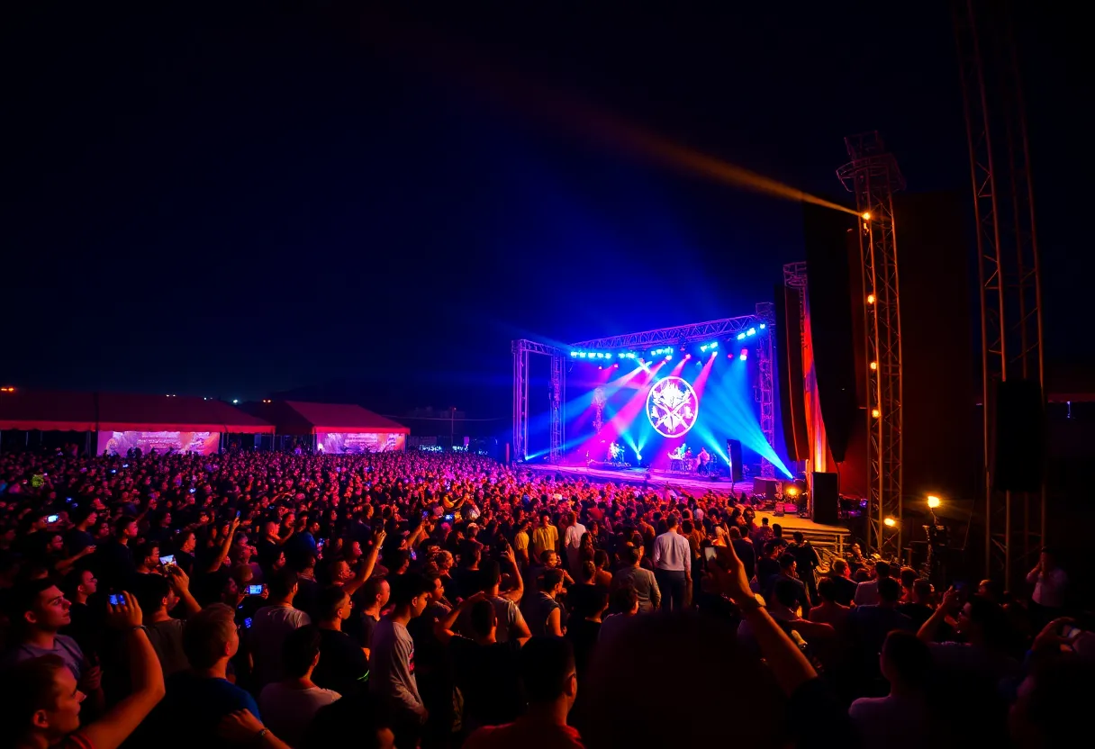 Crowd enjoying Chris Brown's concert at Protective Stadium in Birmingham
