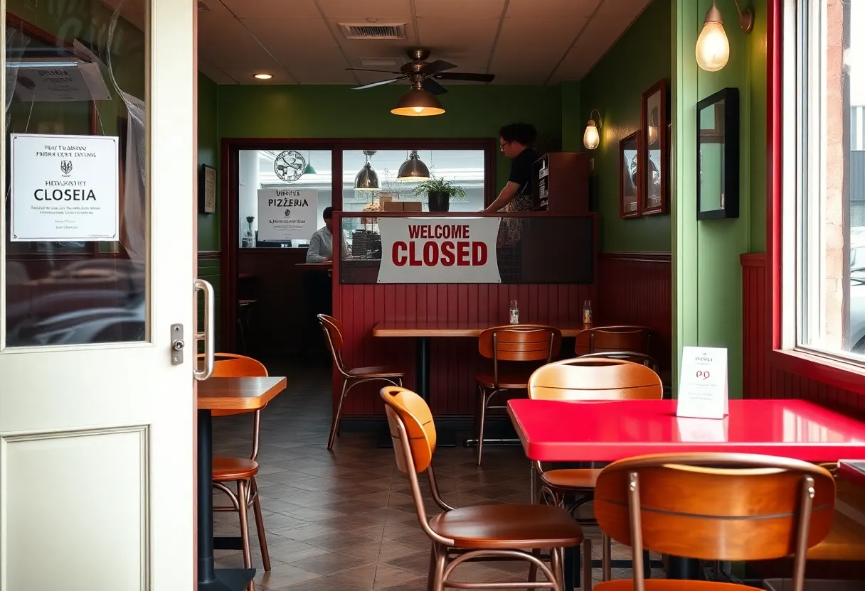 Exterior view of the closed Pies & Pints restaurant in Birmingham