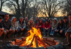 Community gathering in Pinson, Alabama in memory of Kimber Mills