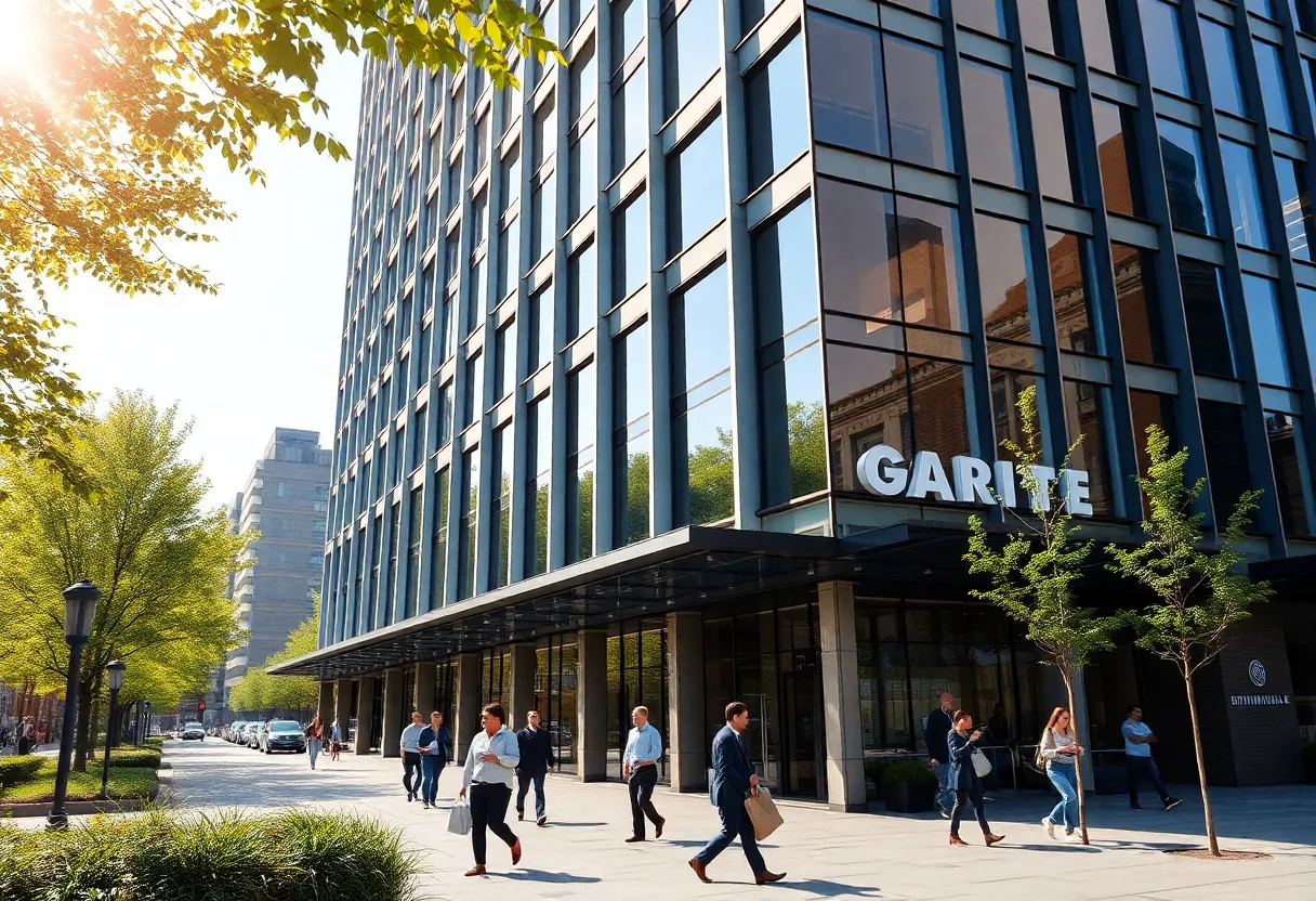 Ebury office building in Birmingham's financial district.