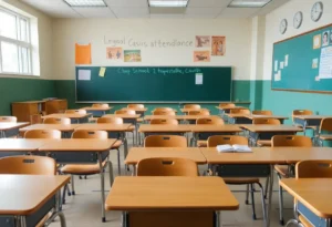 Empty classroom highlighting the enrollment crisis in Alabama schools
