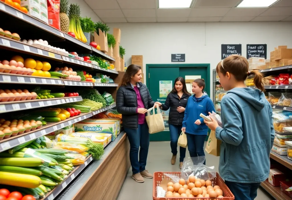 In-school grocery store at Huffman Middle School with fresh produce