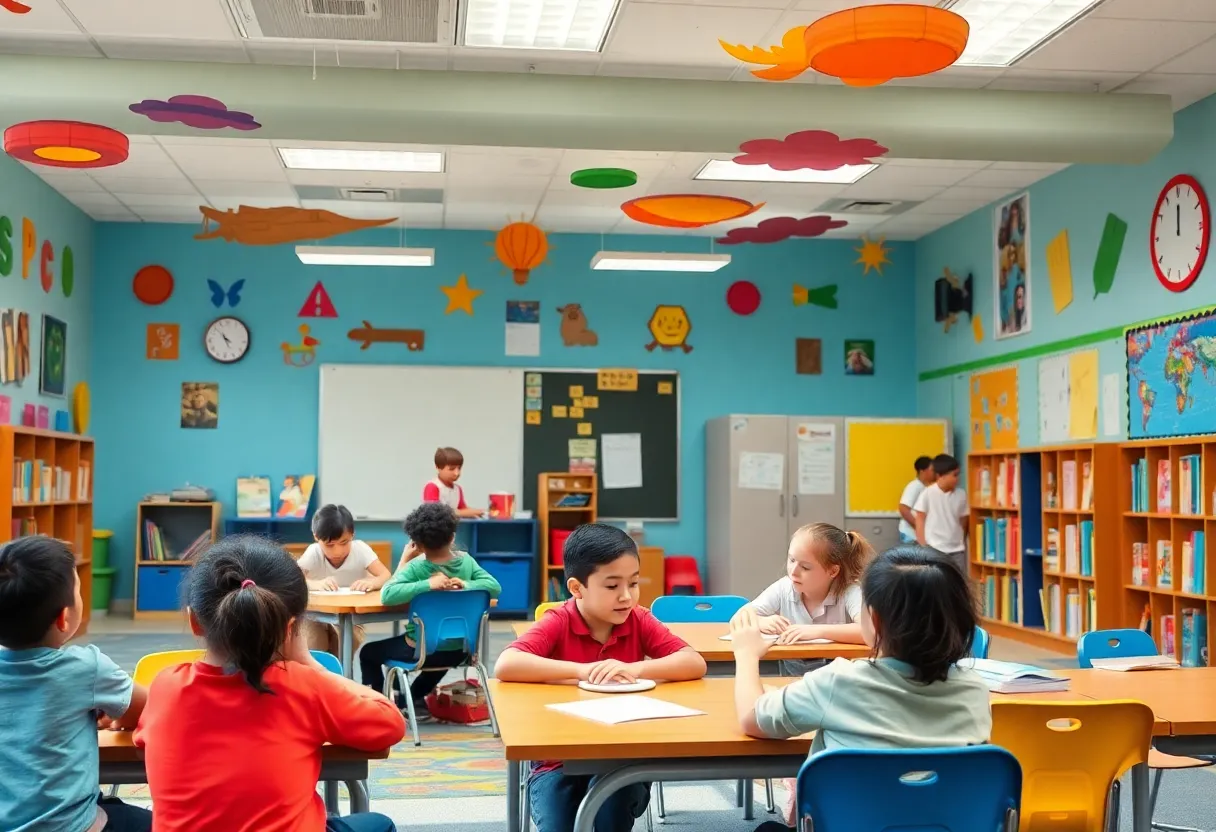 Interior view of Magic City Acceptance Academy showcasing inclusive decor and engaged students.