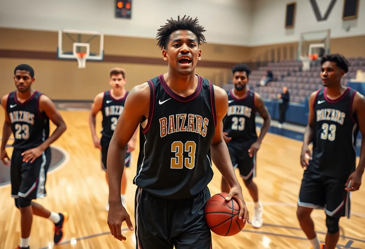 Kentucky men's basketball player practicing with teammates