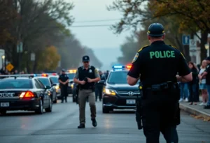 Law enforcement officers responding to a threat of violence