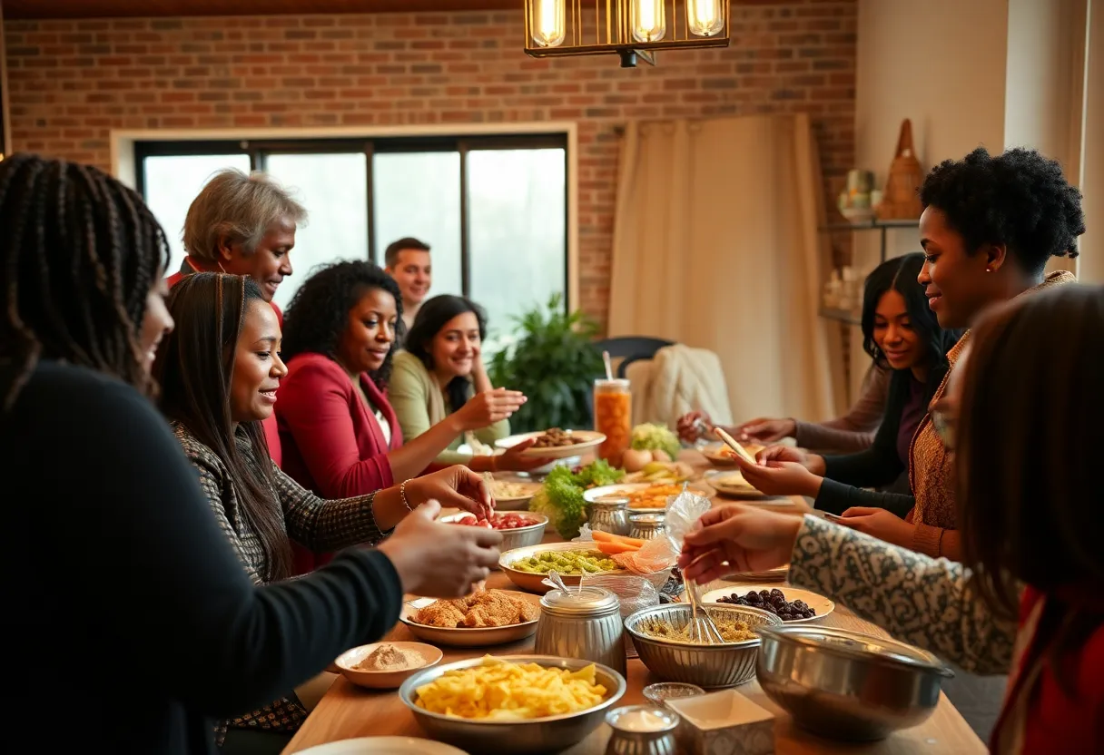 Community dinner event for the Quarter of Giving initiative in Birmingham.