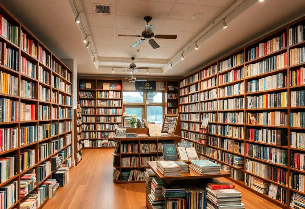 Interior of Thank You Books displaying a larger collection of books and reading spaces.