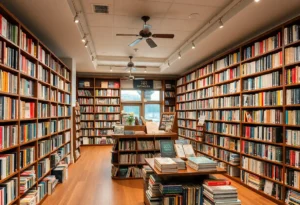 Interior of Thank You Books displaying a larger collection of books and reading spaces.