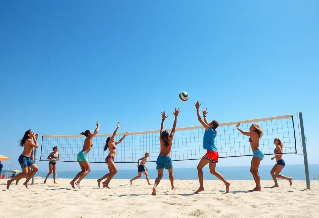 Tulane beach volleyball team competing at UAB tournament