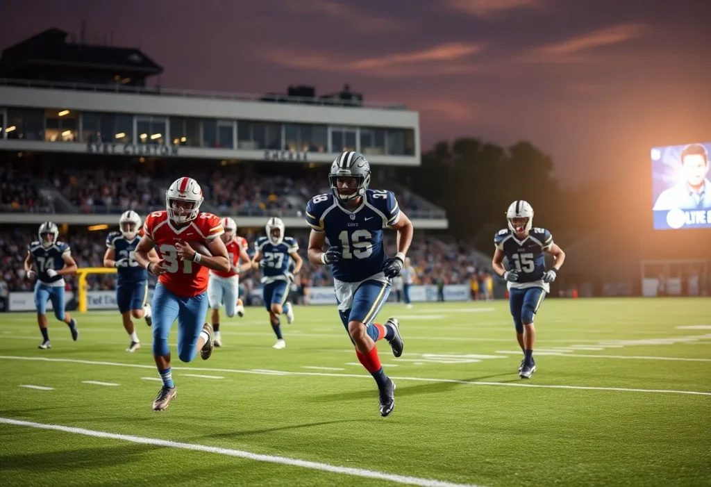 UAB Football team playing on field during game