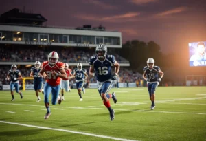 UAB Football team playing on field during game
