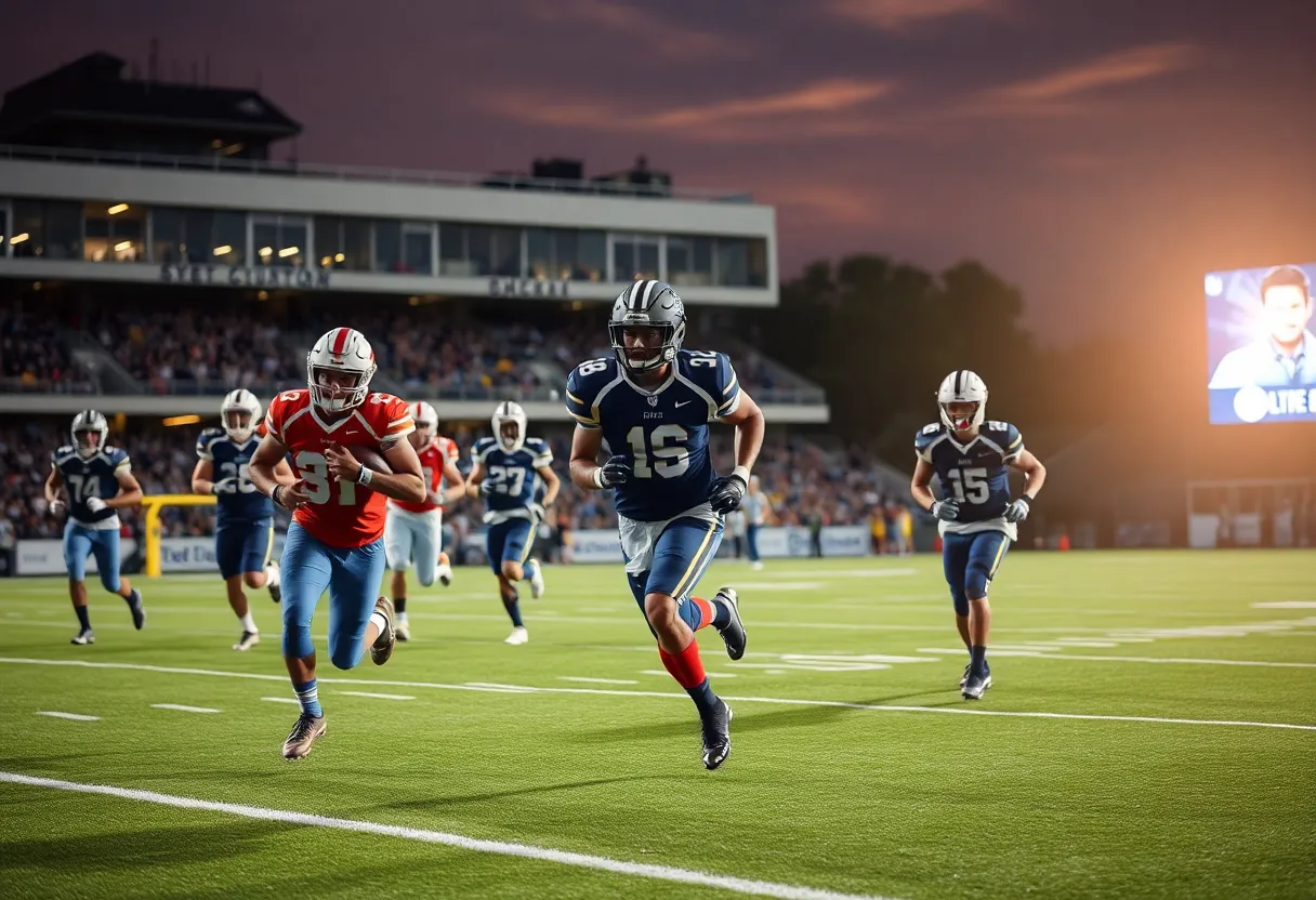 UAB Football team playing on field during game