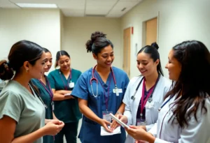 Nursing students at UAB participating in clinical training
