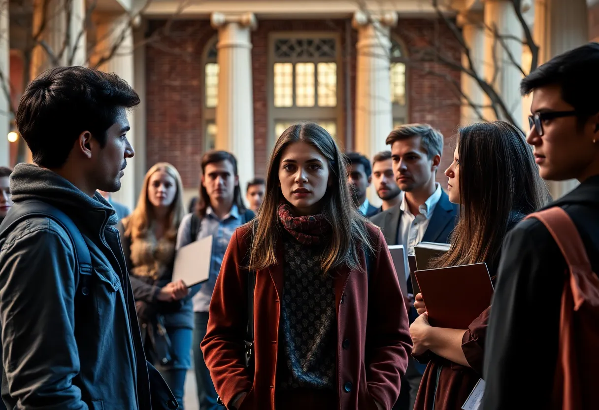 University campus portraying tensions over academic freedom