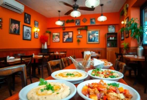 Interior of Zoë’s & Marky’s Kitchen featuring Mediterranean decor and dishes