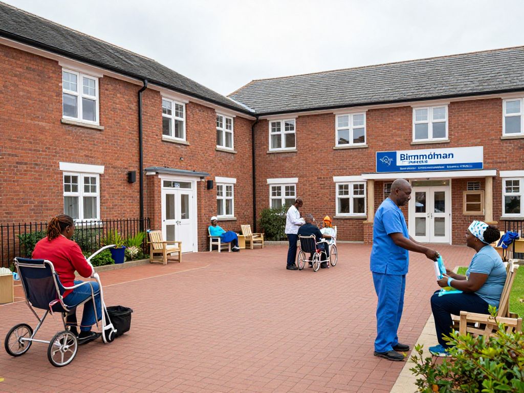 Exterior view of a care facility in Birmingham, highlighting care and oversight