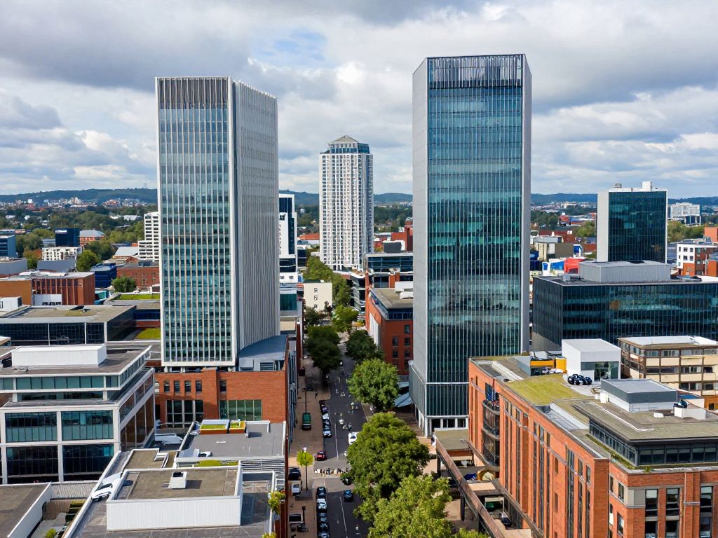 Cityscape of Birmingham with a focus on business growth