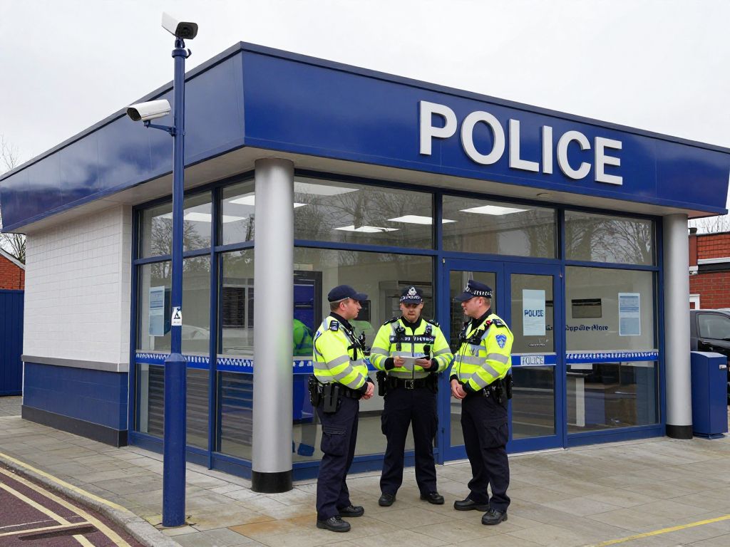 Police department in Birmingham showcasing new technology for public safety.