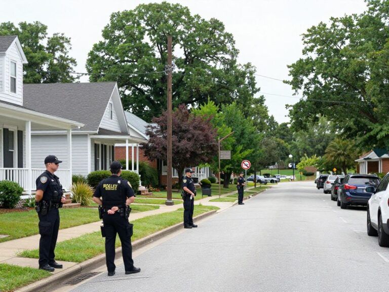 Quiet neighborhood street in Birmingham's East Lake area