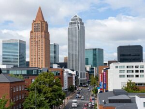 A view of Birmingham highlighting the business growth driven by Japanese investment.