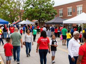 Families participating in civic activities during MLK weekend in Birmingham