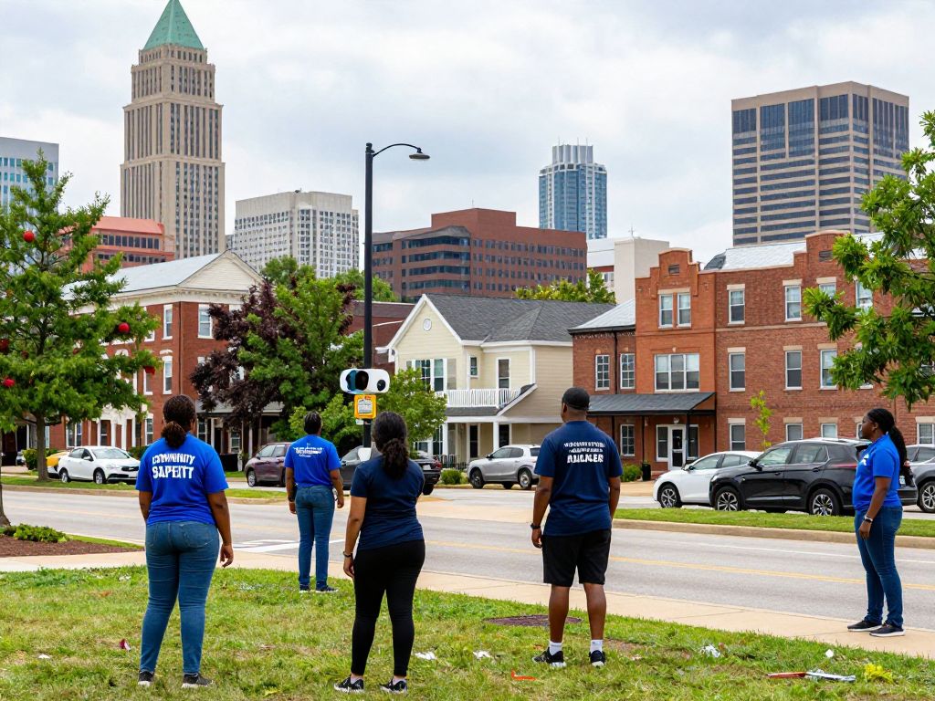 Community members participating in public safety initiatives in Birmingham.