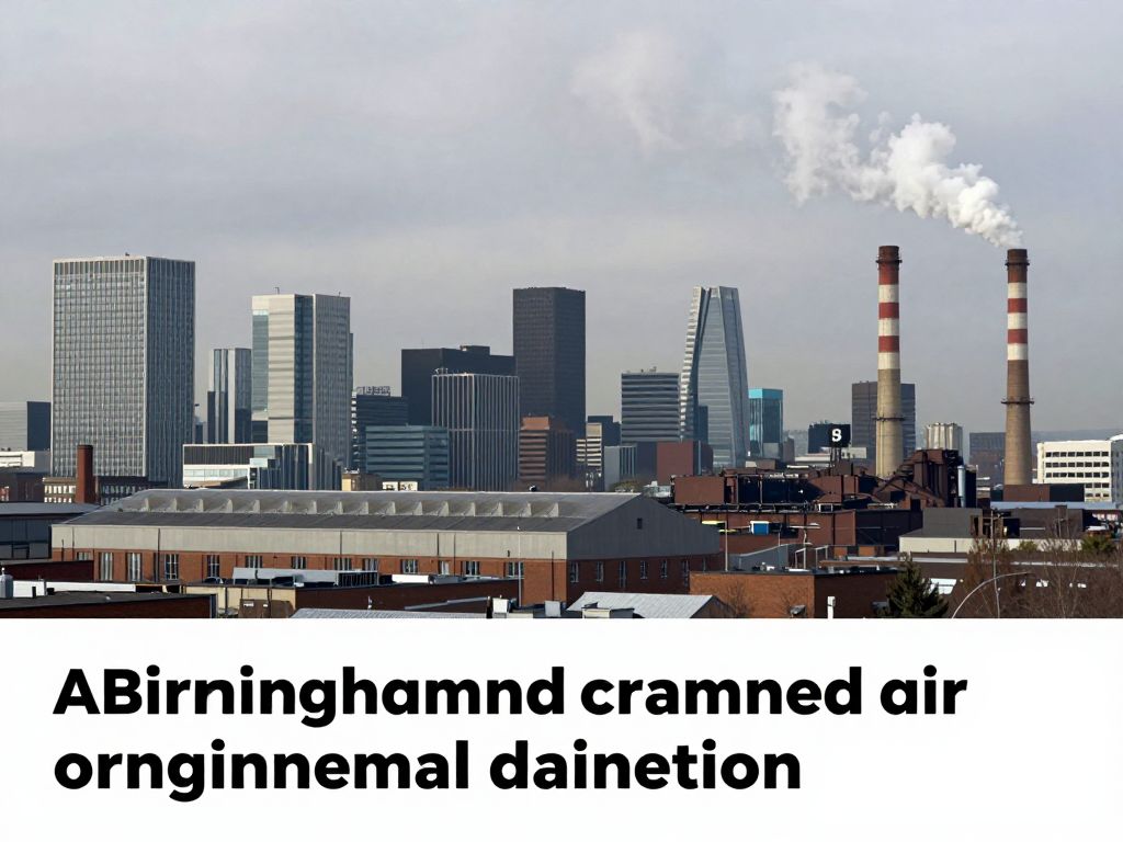 Birmingham skyline showcasing industrial smokestacks with pollution