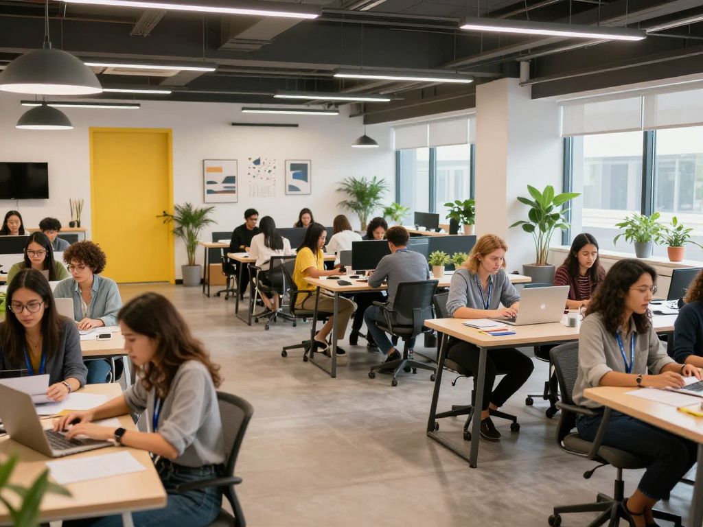 A vibrant co-working space at GreaterWorx in Birmingham.