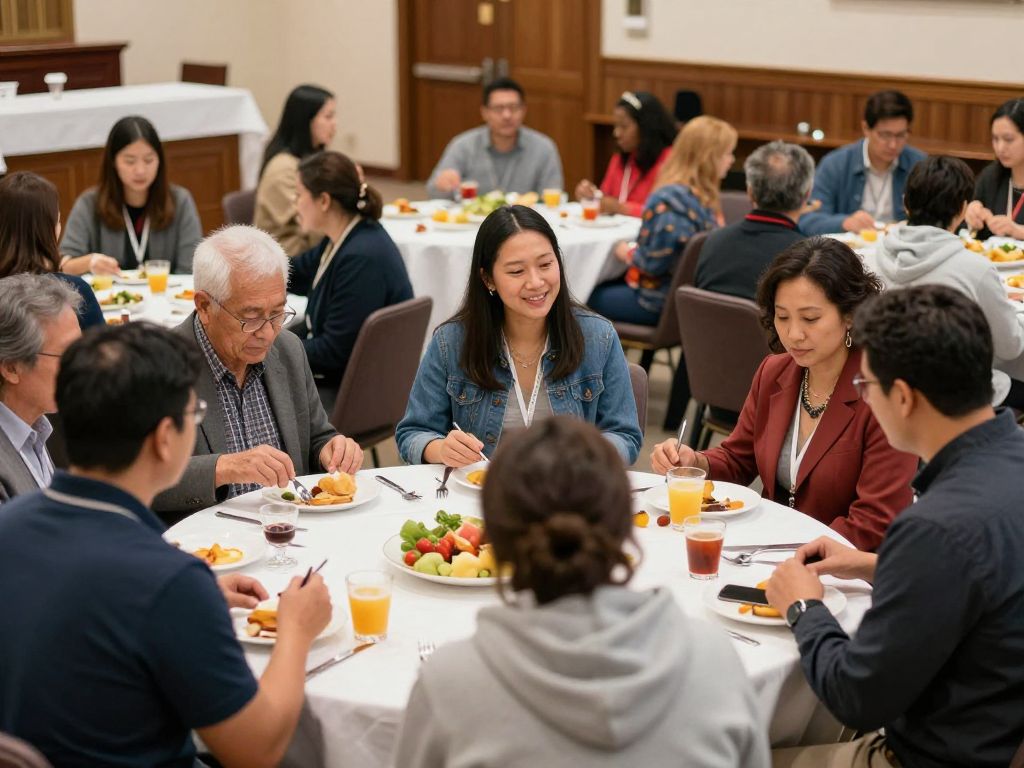 Community members enjoying breakfast at the MLK Unity Breakfast