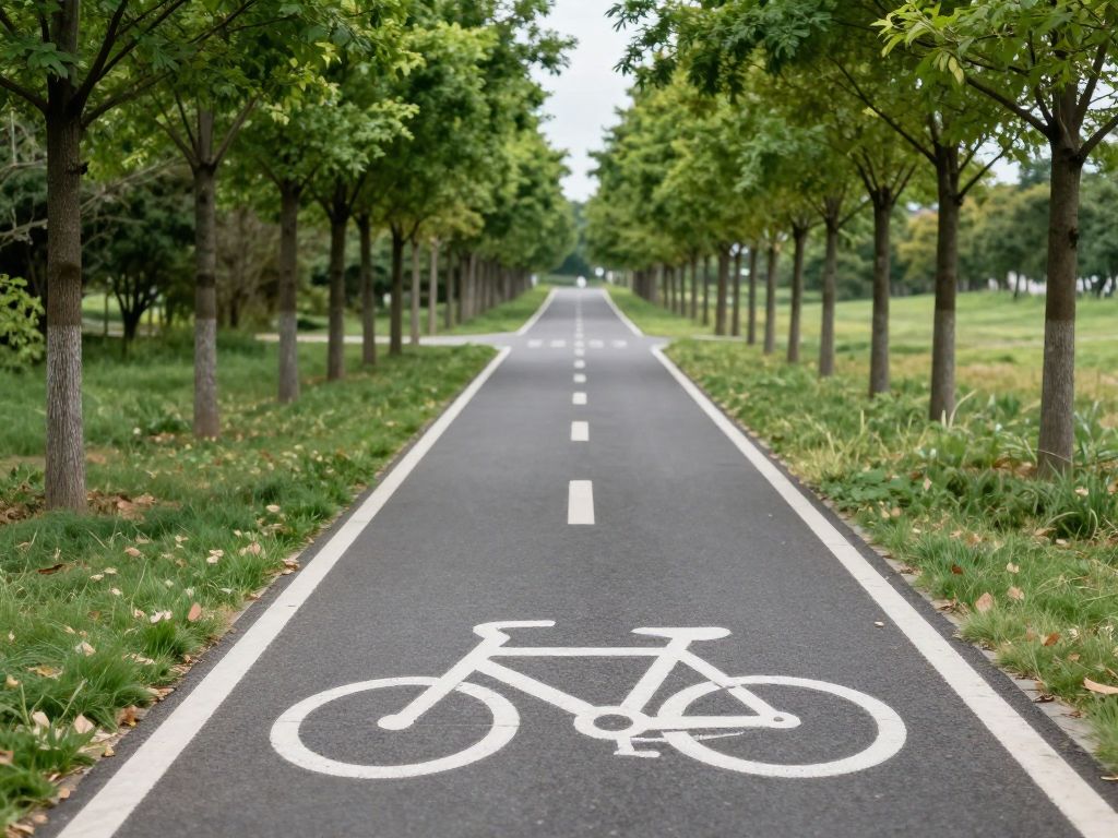 Bicycle lane in Pelham, highlighting safety for cyclists