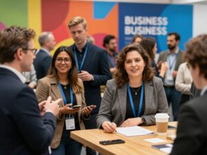 Entrepreneurs networking at Rainbow Ventures Summit 2026 in Birmingham.