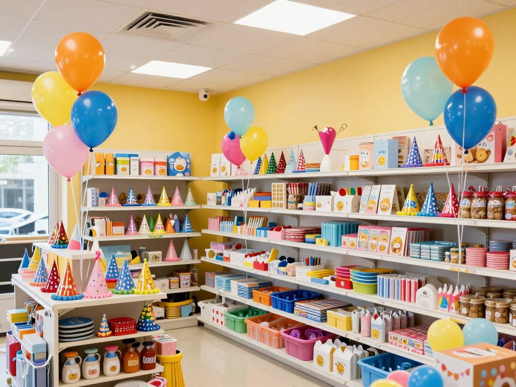 Interior of Shelby County party store with celebration items