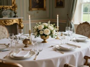 Exquisite tablescape display at the Timeless Tablescapes event in Tuscaloosa