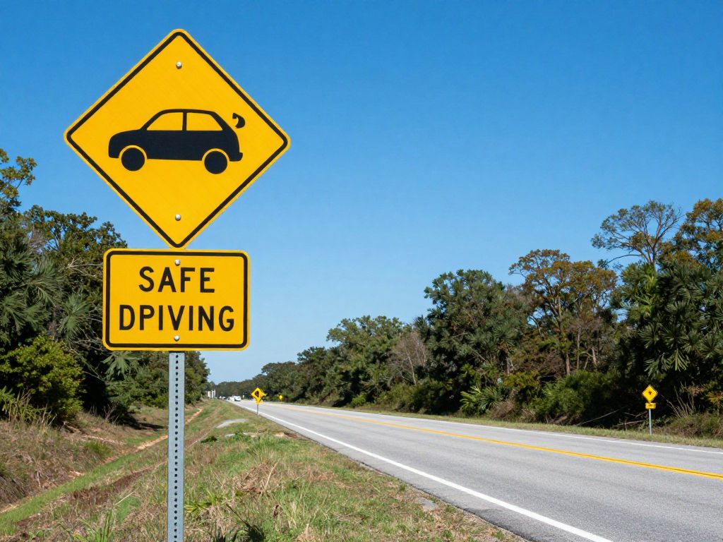 A peaceful Alabama road illustrating traffic safety awareness