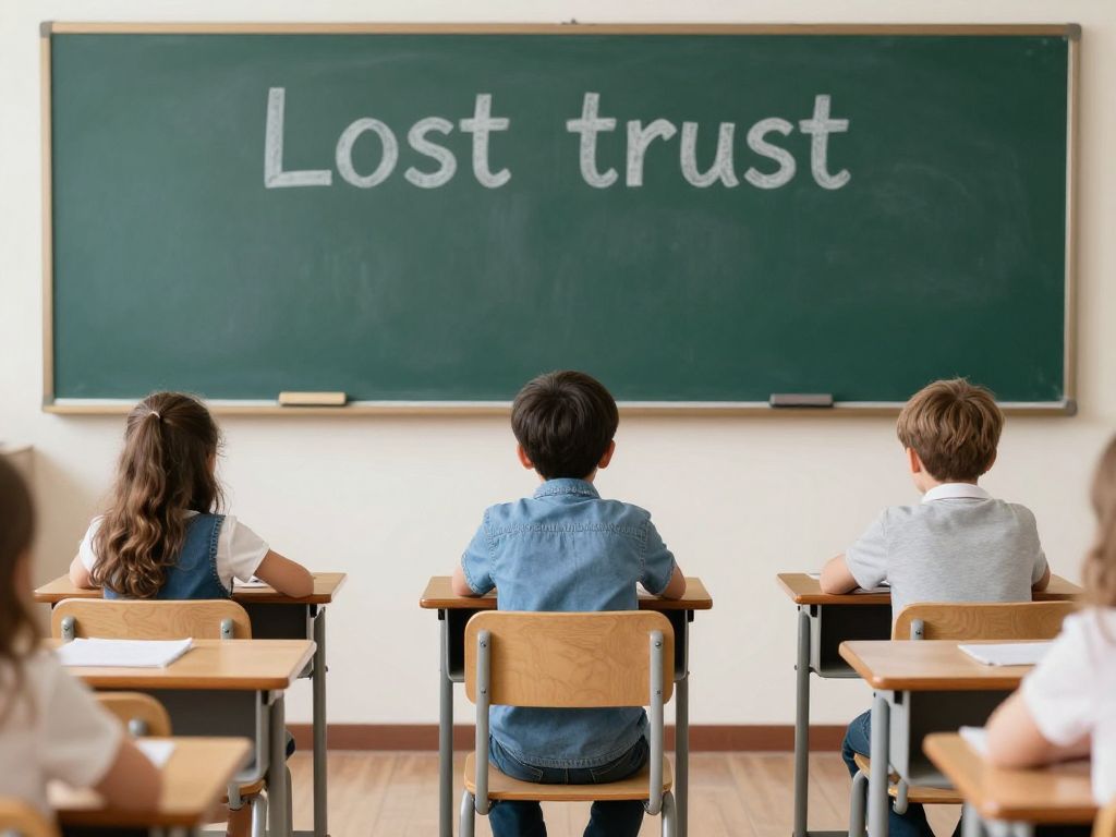 Empty classroom illustrating the impact of a teacher's arrest on community and education