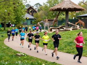 Participants enjoying the 3K fun run at the Birmingham Zoo