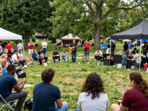 People enjoying community events in Mountain Brook
